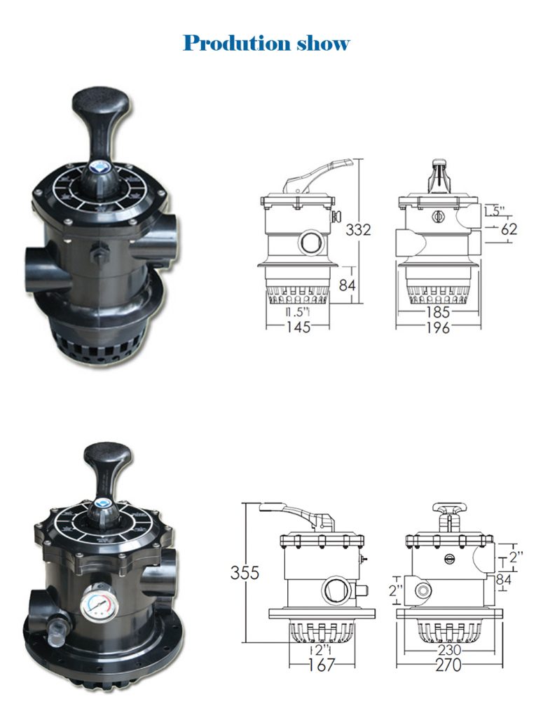 multiport backwash valves for top-mount sand filters - Sand Filters - 3